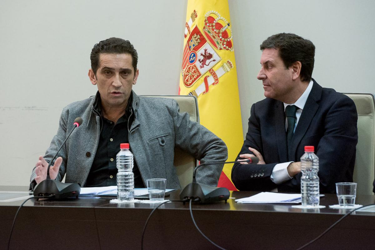 El secretario general de CCOO Castilla y Len, Vicente Andrs, junto al consejero de Empleo de Castilla y Len, Carlos Fernndez Carriedo