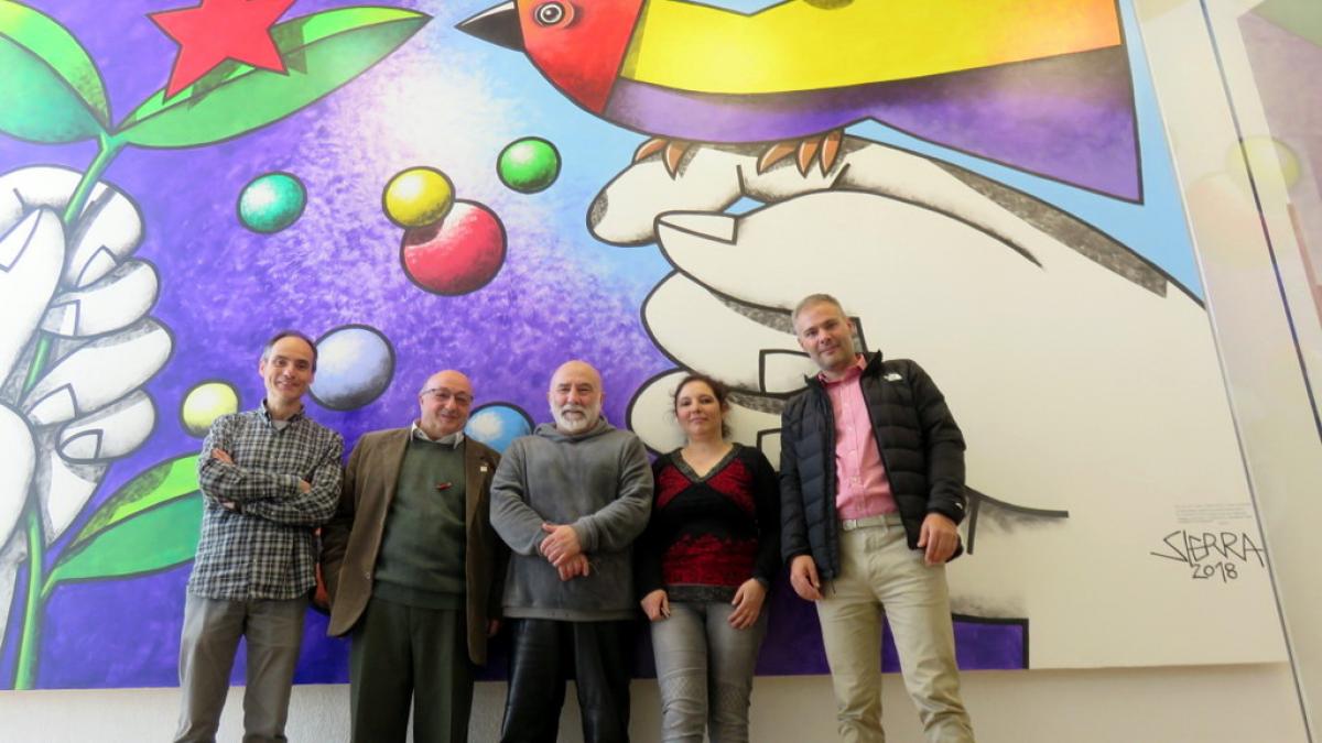 Reunin de la ejecutiva de CCOO Castilla y Len e inauguracin del mural de Angel Sierra en la sede de CCOO en Avila.