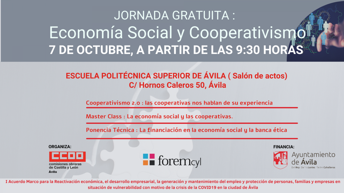 Jornada Economía Social y Cooperativismo en Avila.