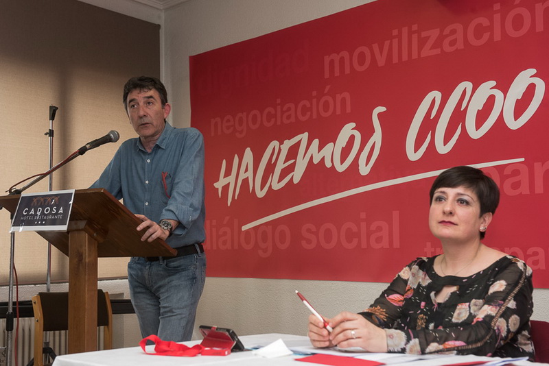 El secretario general de CCOO Castilla y León, Ángel Hernández, interviene en el Congreso de CCOO de Soria