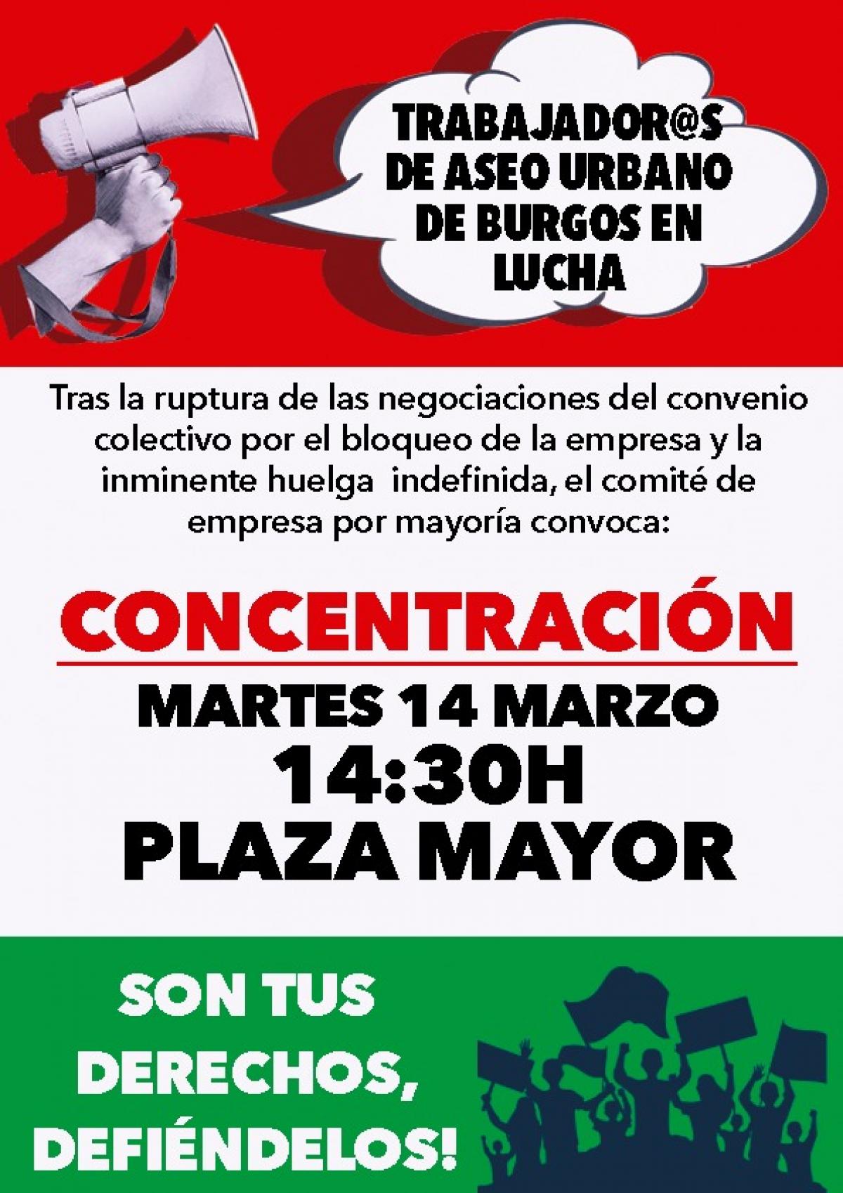 Concentración 14 Marzo en Plaza Mayor de Burgos.