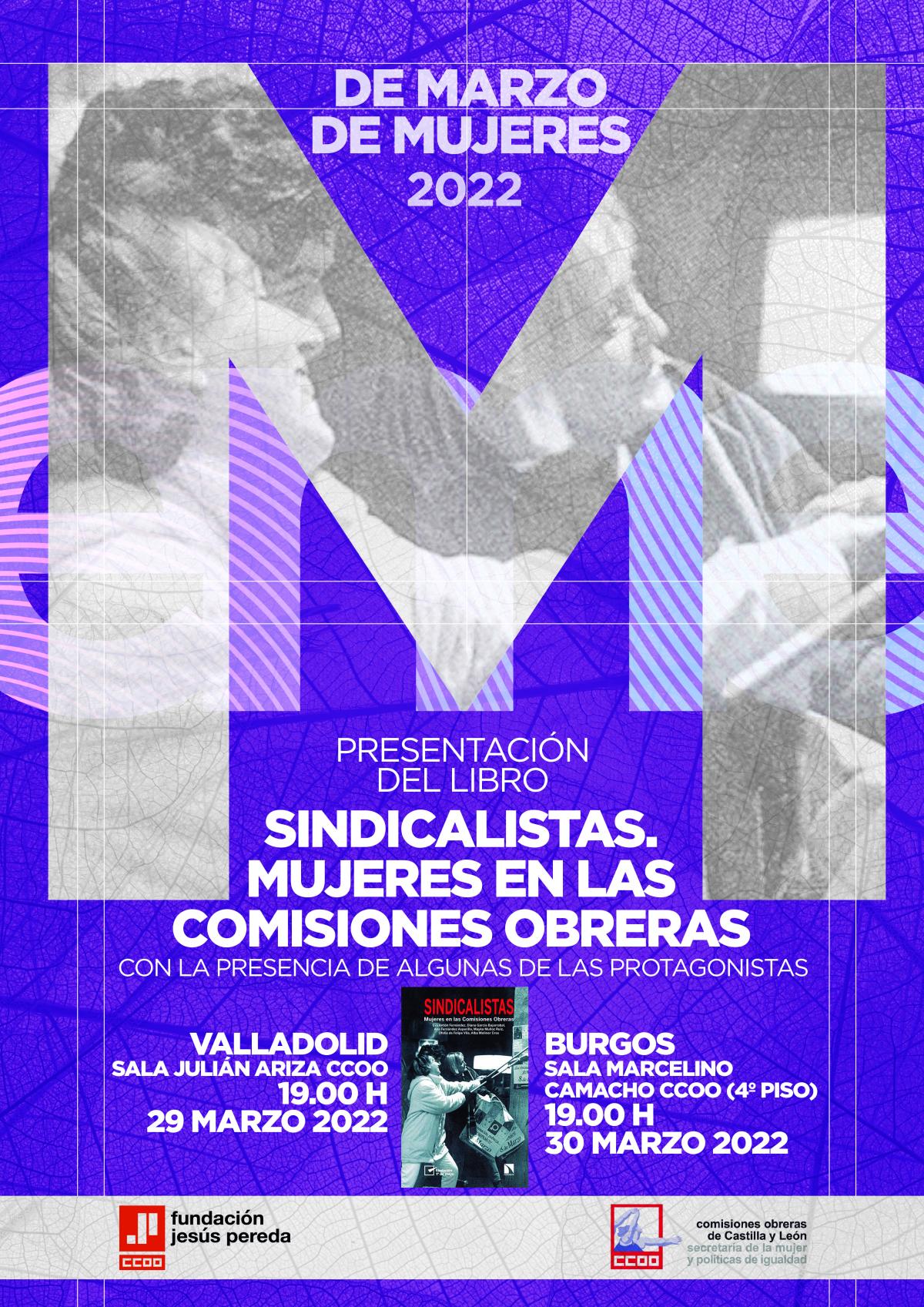 Cartel de la presentación del libro en Valladolid y Burgos.