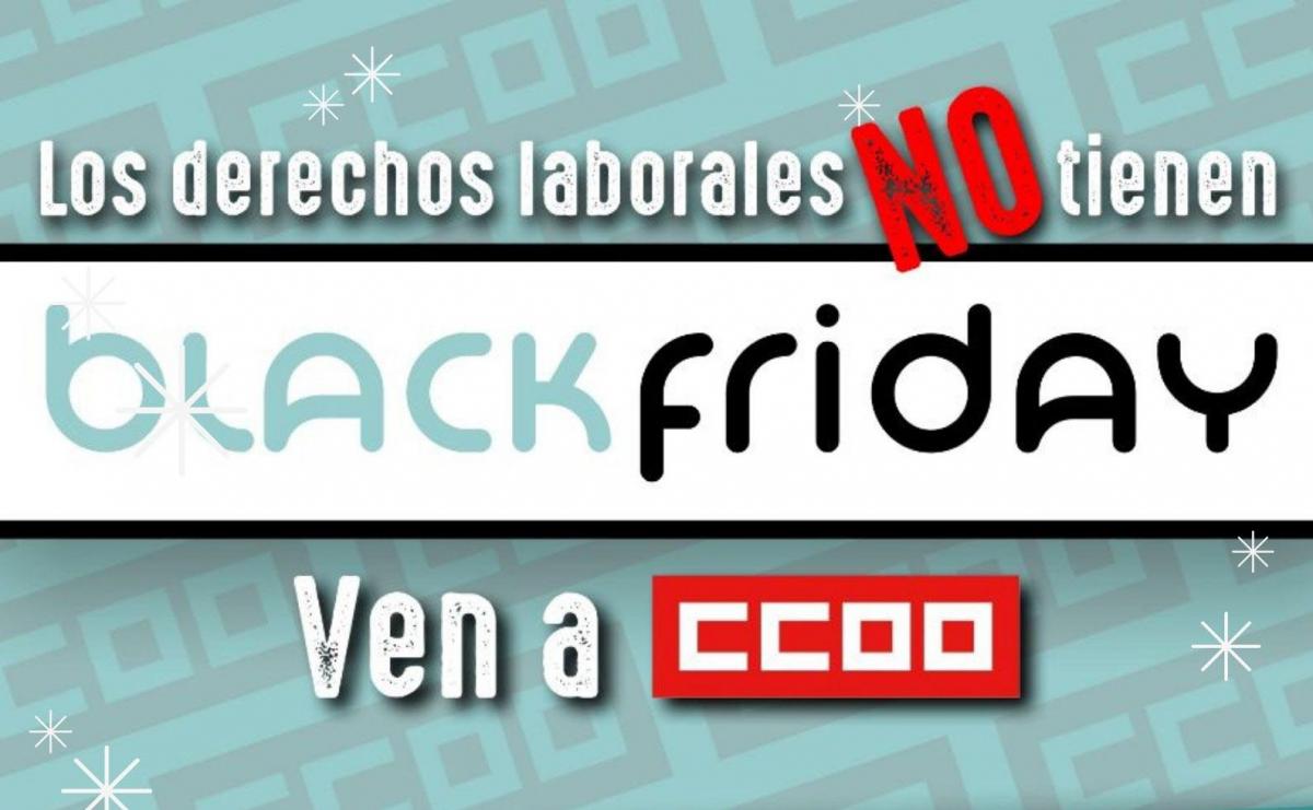 Cartel contra la explotación laboral juvenil en la campaña del Black Friday.